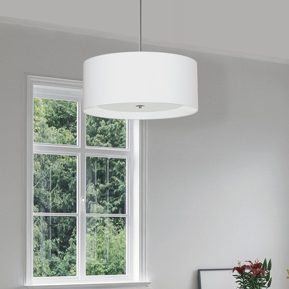 4-Light Helena Pendant Polished Chrome, White With White Diffuser