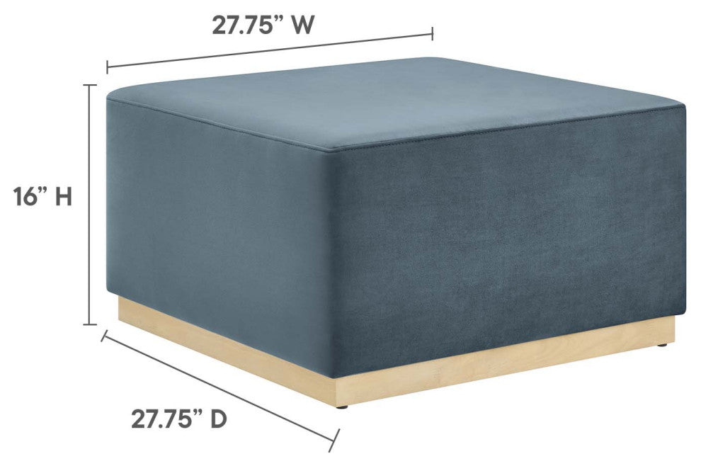 Tilden Large 28" Square Performance Velvet Upholstered Ottoman