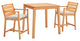 Portsmouth 3 Piece Outdoor Patio Karri Wood Bar Set Natural Taupe