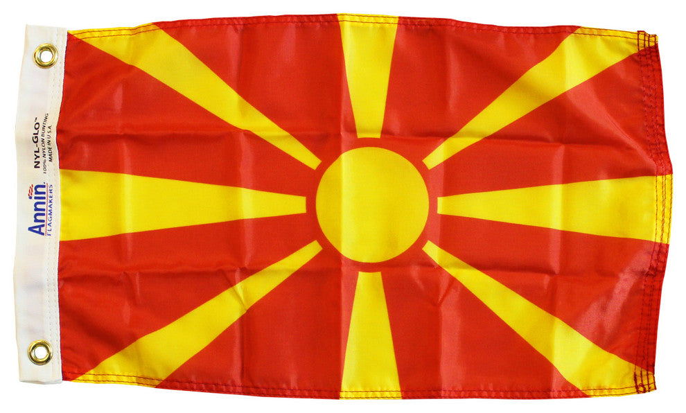Macedonia, 12"x18" Nylon Flag