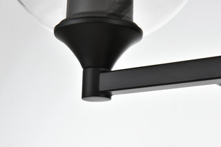 2 Light Black And Clear Bath Sconce