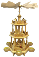 Richard Glaesser 3-Tier Nativity Scene Pyramid With Musical Angels