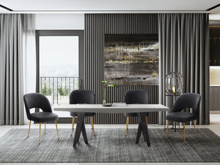 Swell Dark Grey Velvet Chair - Grey