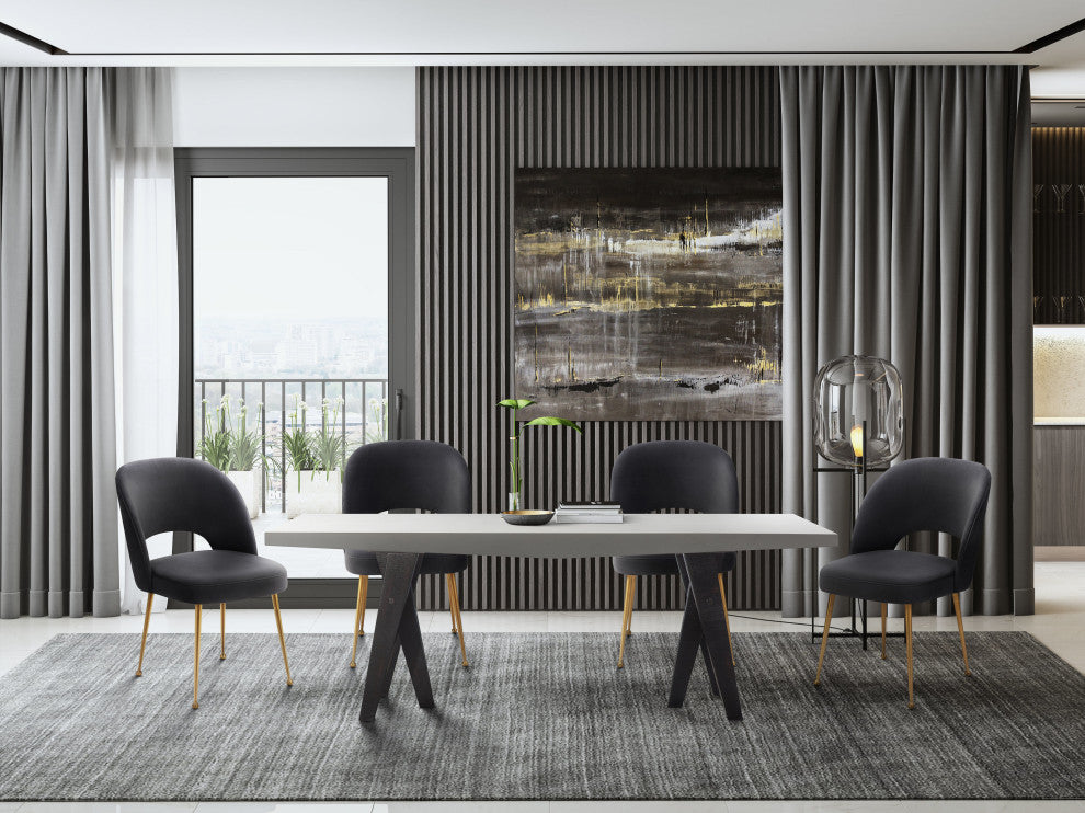 Swell Dark Grey Velvet Chair - Grey