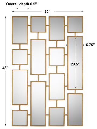 Uttermost Kennon Forged Gold Rectangles Mirror