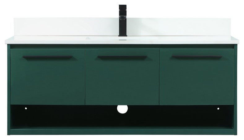 Elegant VF43548MGN-BS 48"Single Bathroom Vanity, Green With Backsplash