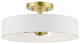 Venlo 4 Light Satin Brass With Shiny White Accents Semi-Flush