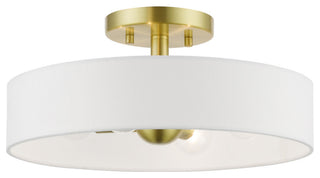 Venlo 4 Light Satin Brass With Shiny White Accents Semi-Flush