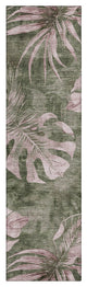 Machine Washable Indoor/Outdoor Chantille ACN1887 Olive 2'3" x 7'6" Runner Rug