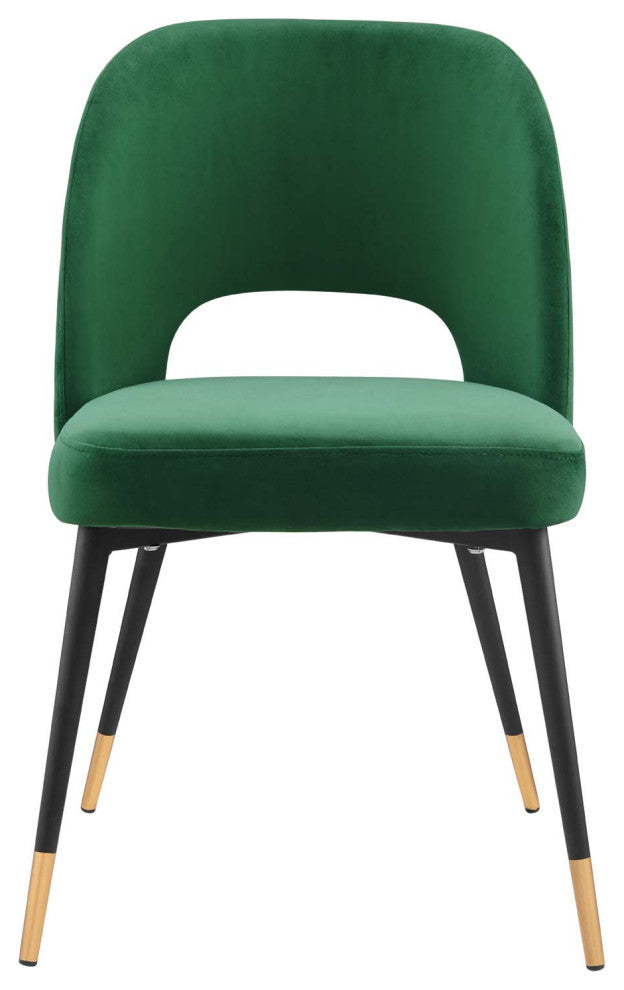 Rouse Performance Velvet Dining Side Chair Emerald