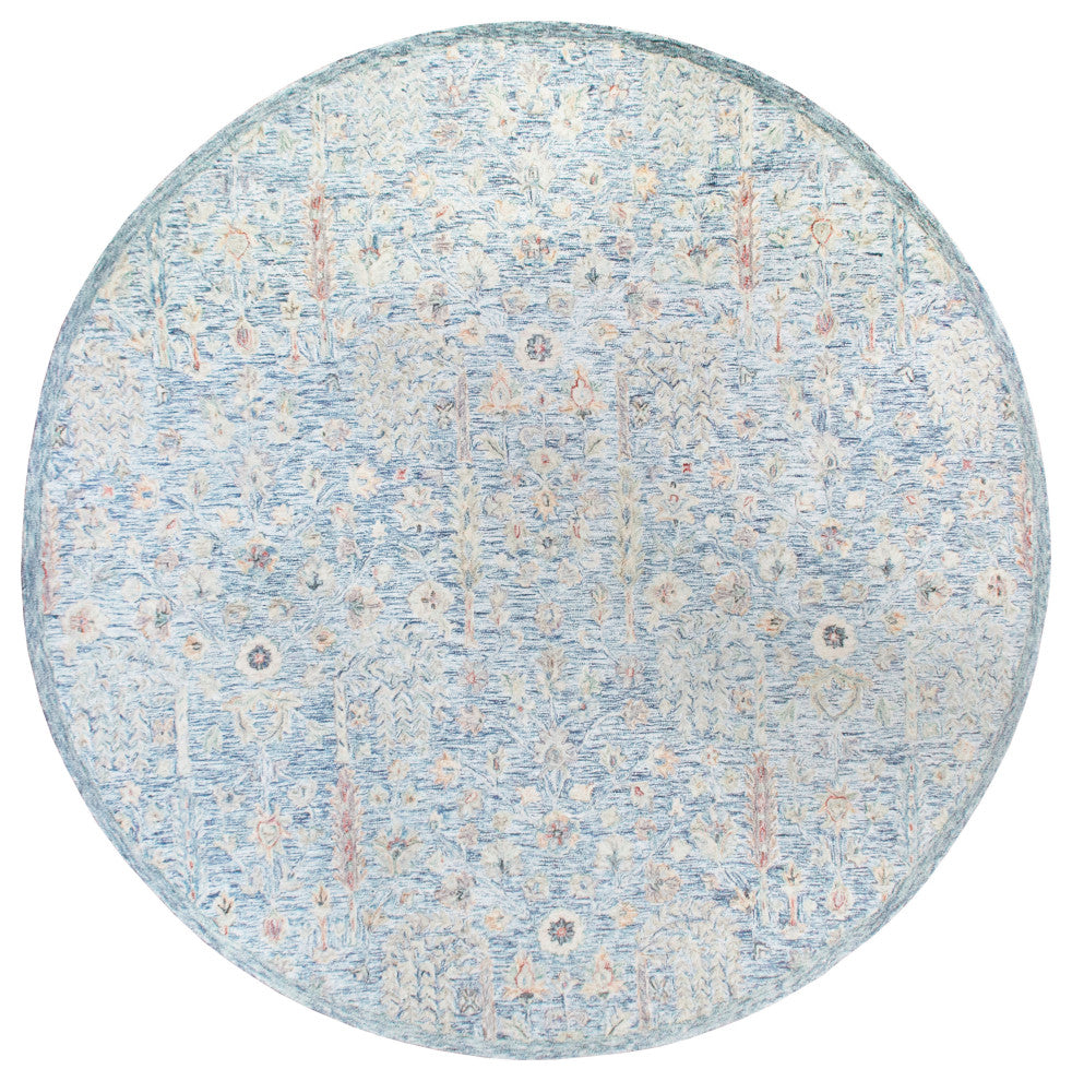 Ox Bay Vin Lex Abstract Hand-Tufted Area Rug, Slate Blue, 8'6" Round