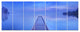 Jetty at Blue Dawn Panorama, Bridge Canvas Art Print, 83"x32", 7 Panels