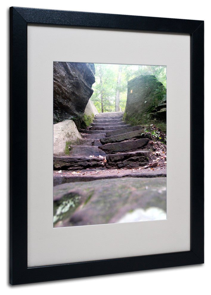 'Endless Stairway' Matted Framed Canvas Art by Monica Fleet