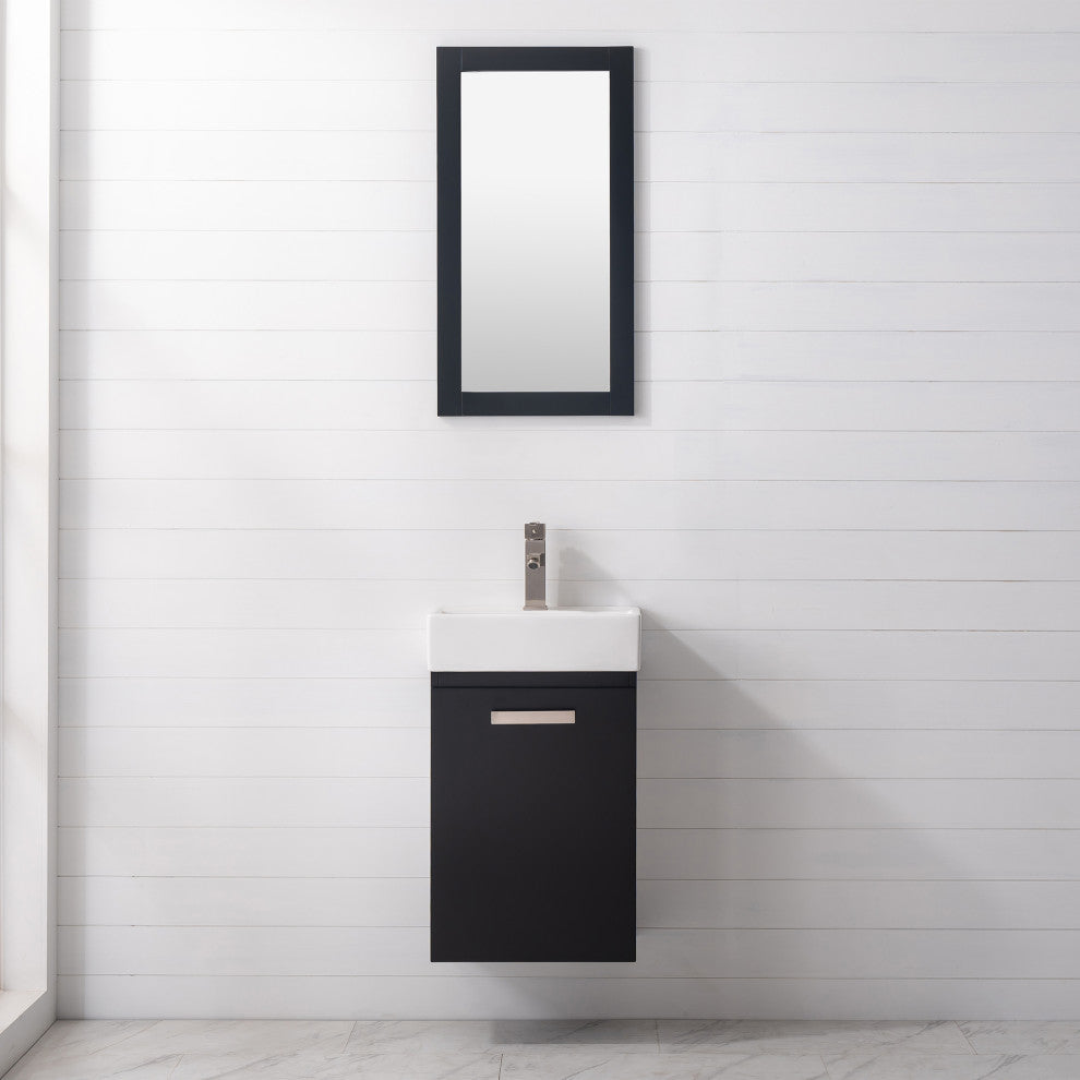 Stella Modern Black 16.5" Single Sink Vanity