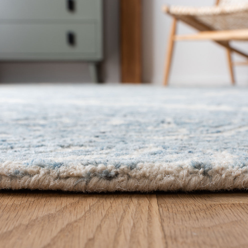 Safavieh Couture Abstract Collection, ABT346 Rug, Ivory/Blue, 4' Square