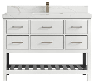 Parker 48 Single Sink Bath Vanity in White 2" Calacatta Laza