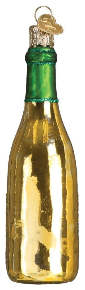 Old World Christmas Glass Blown Ornament White Wine Bottle (#32303)