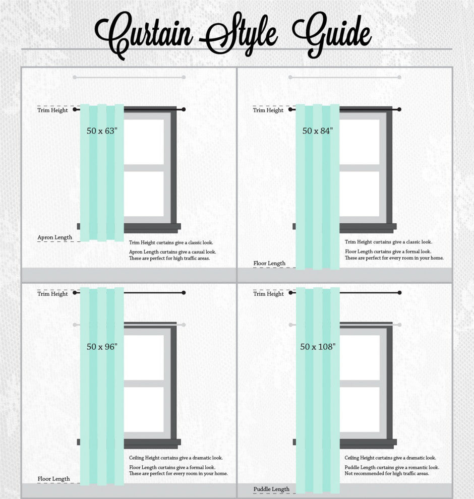 White Lace Circle Window Curtain 52X108 Set of 2