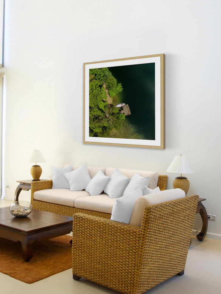 "Boat Dock" Framed Print by Karolis Janulis