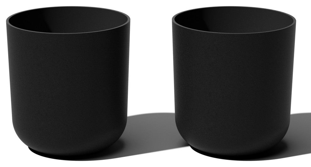 Pure Series Kona Planter, Black, 20", 2 Pack