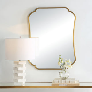 Athena Brushed Brass Mirror