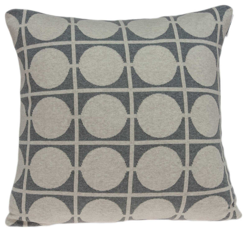 HomeRoots Geometric Design Tan and Grey Printed Pillow Cover