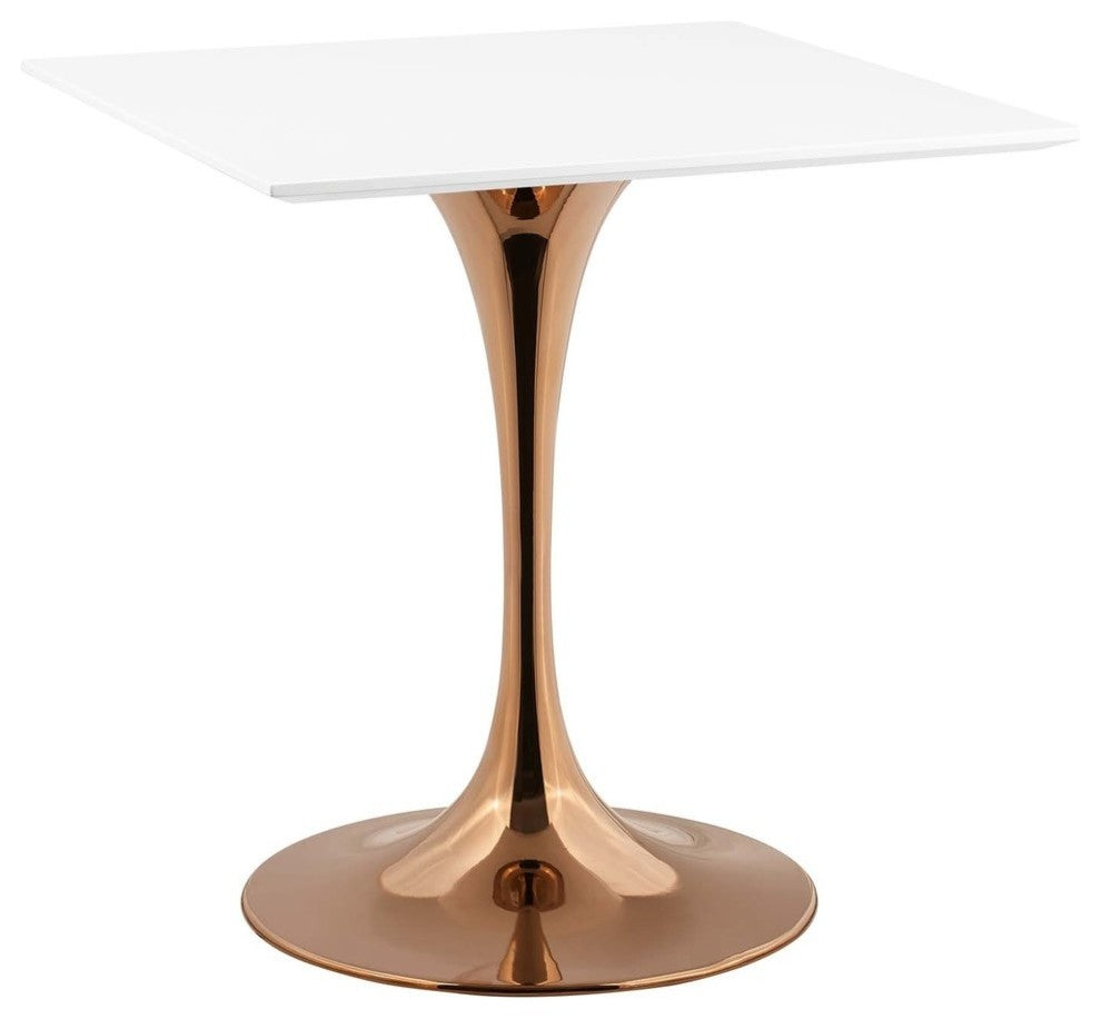 Lippa 28" Square Dining Table, Rose White