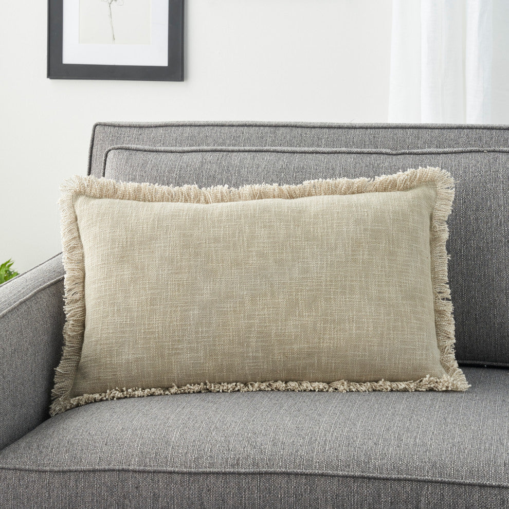 Nourison Home 14"x24" Nicole Curtis Printed Stonewash Taupe Throw Pillows