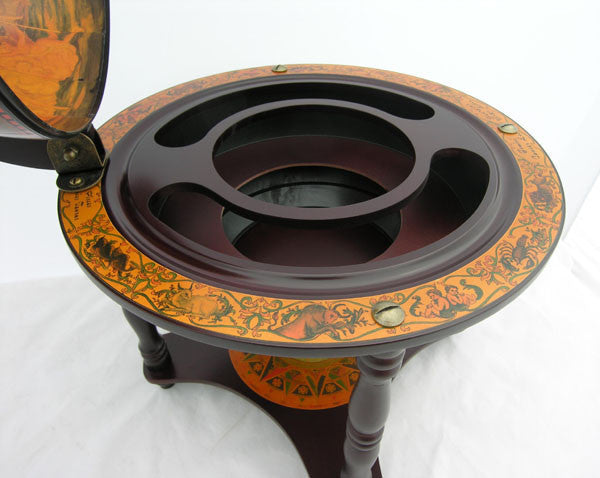 Globe Bar 13 Inches- 4 Legged Stand-Red Globe Wine Stand Bar Cabinet