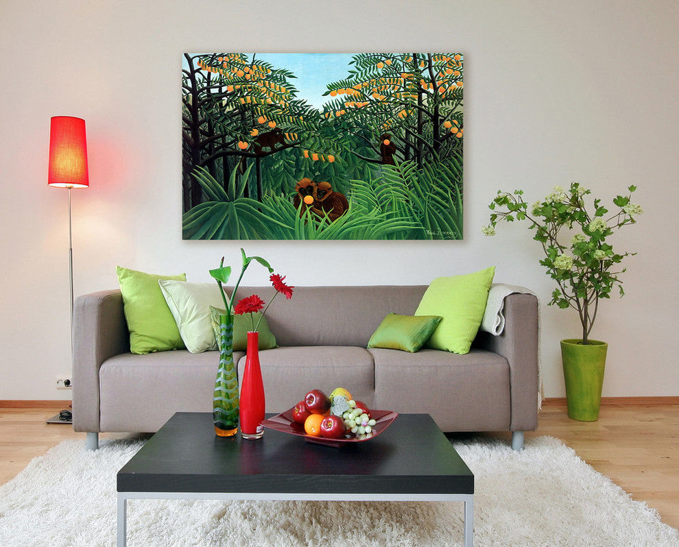 Epic Graffiti "The Tropics" by Henri Rousseau Giclee Canvas Wall Art, 12"x18"