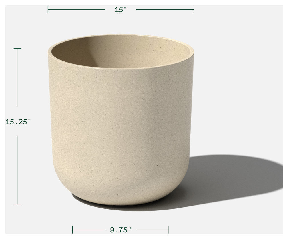 Pure Series Kona Planter, Sand, 15", 2 Pack