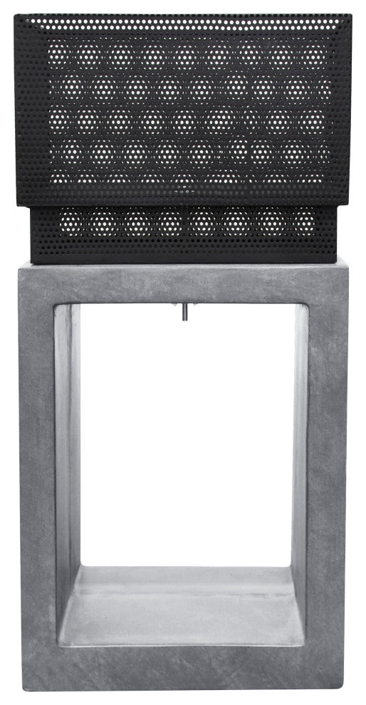 Astella Sentinel Fire Basket, Gray Cement