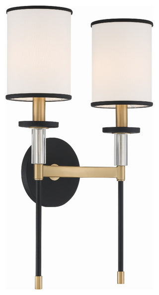 Hatfield 2-Light Black Forged/Vibrant Gold Wall Mount