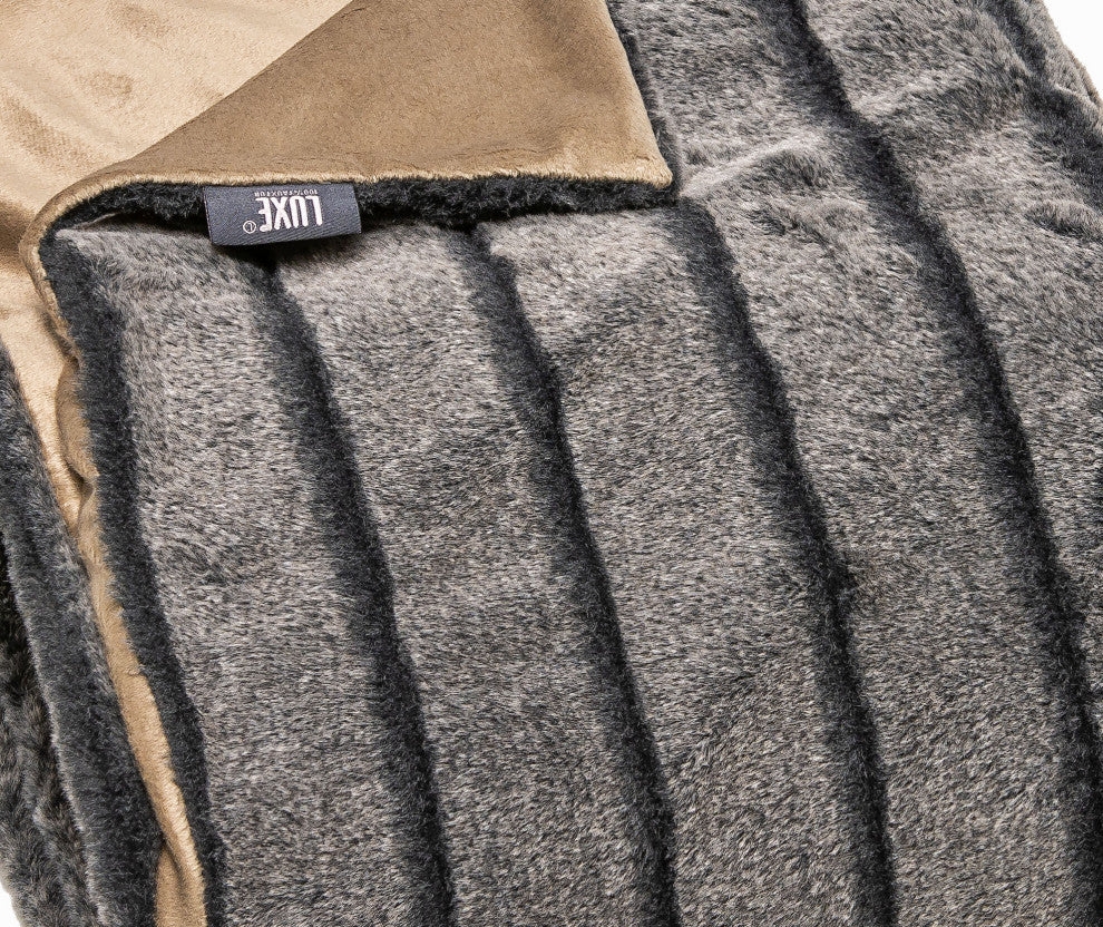 Couture Faux Fur Throw 50"x60", Glacier Gray