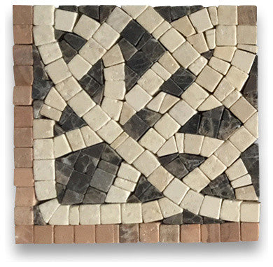 Marble Mosaic Border Decorative Tile Cythera Sunny 4.7x4.7 Tumbled, 1 piece