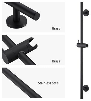Luxier SB01-30 30" Adjustable Slide Bar for Handheld Showerheads, Matte Black