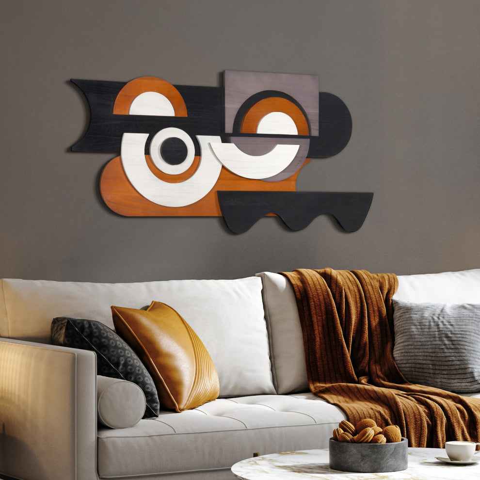 "Honeyed Dusk I" Hand Made Wood Abstracts Wall Art, Ap-103b-4824-03