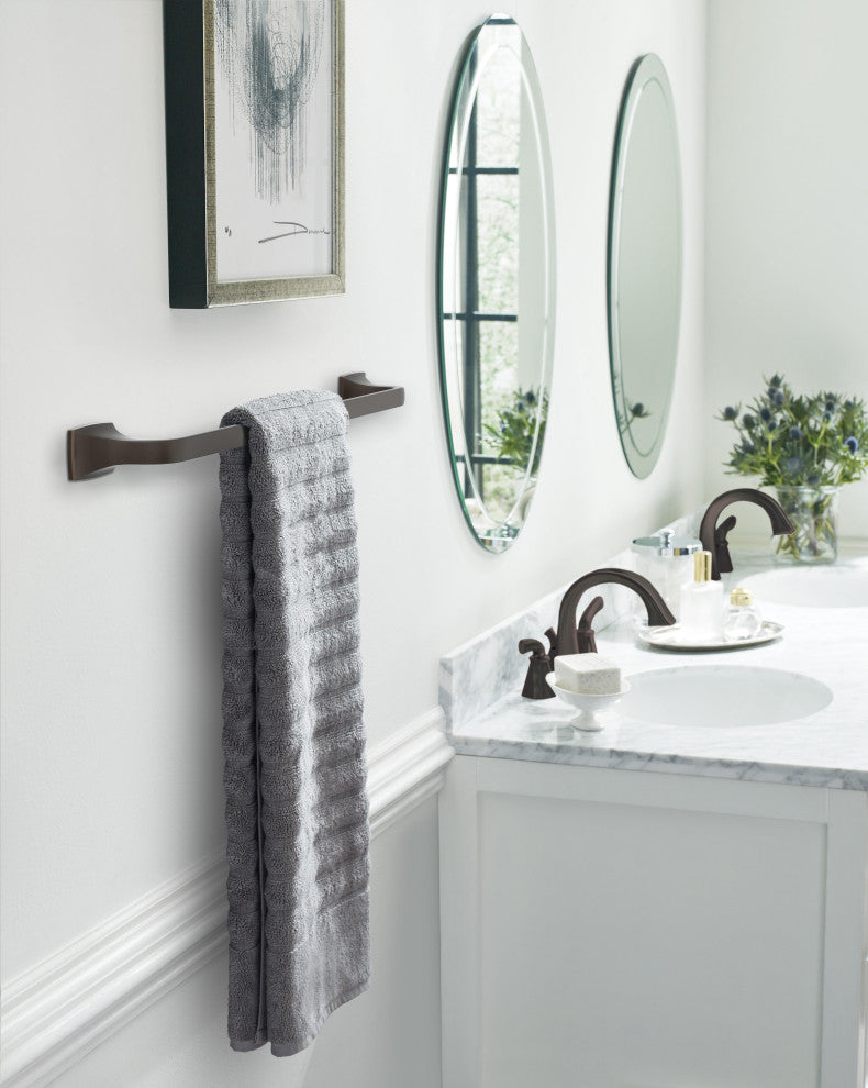 Amerock Highland Ridge Transitional Towel Bar, Oil Rubbed Bronze, 24" Center-to-