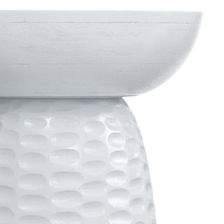 Boyd Solid Mango Wood Wooden Accent Table, White