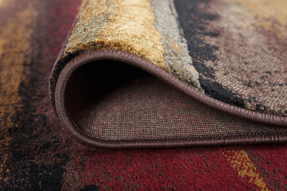 Dakota Contemporary Abstract Area Rug, Multi-Color, 7'10'' X 10'3''