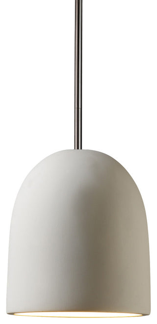 Radiance Small Bell Pendant, Bisque, Brushed Nickel, Rigid Stem, LED
