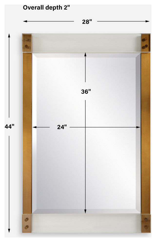 Uttermost 09953 Nera 28"W x 44"H Rectangular Beveled Accent - Gold