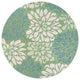 Zinnia Modern Floral Textured Weave Indoor/Outdoor, Cream/Green, 5' Round