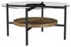 Delfin Round Glass Top Coffee Table Black and Brown