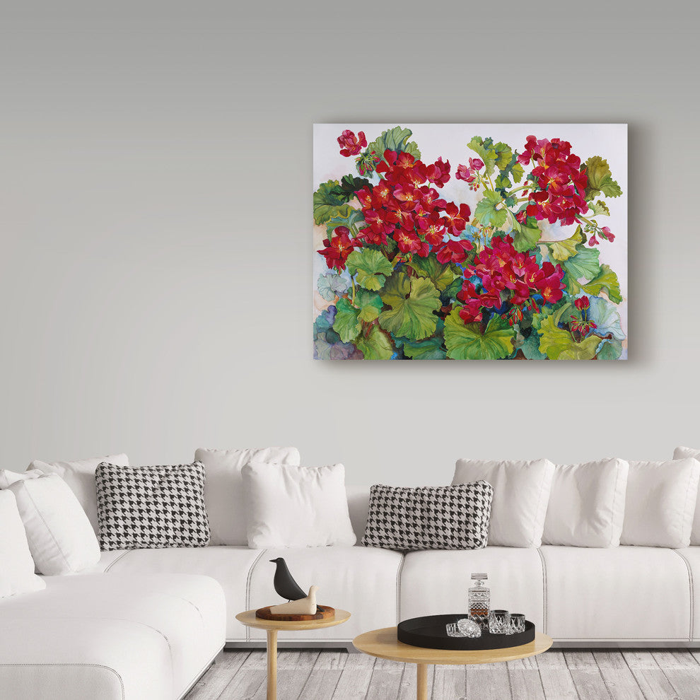 Joanne Porter 'Deep Red Geraniums' Canvas Art, 19"x14"