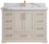 Boston 48" Single Sink Bath Vanity in Fine Grain 2" Calacatta Gold