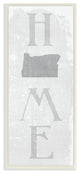 Oregon Home State Map Grey Te"xtured Word Design, 7"x17"