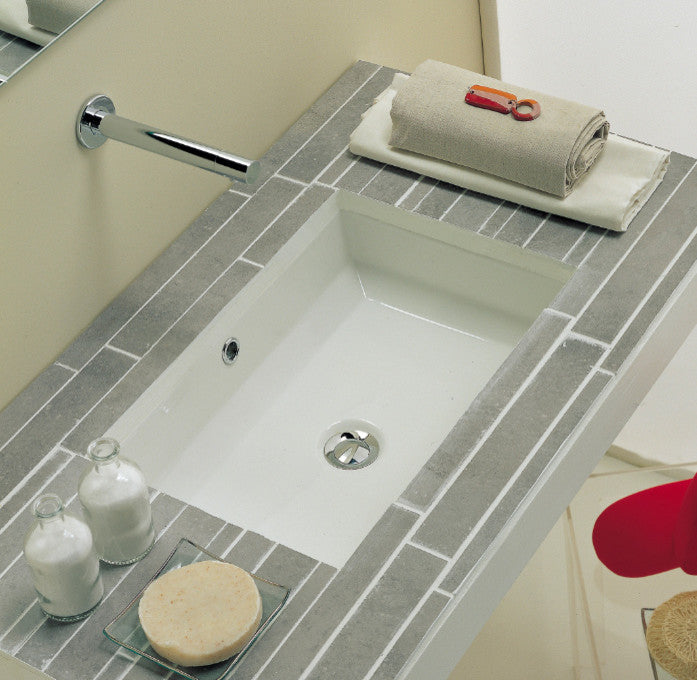 Rectrangle Undermount Large Ceramic Lavatory Vanity Bathroom Sink Pure White, 22