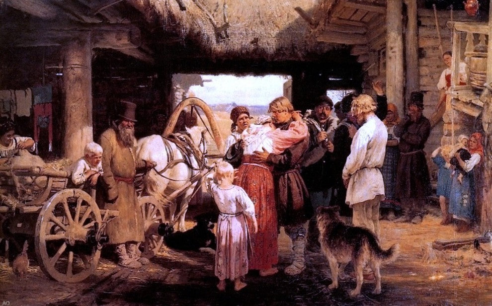 Ilia Efimovich Repin Send-off of Recruit - 18" x 27" Premium Canvas Print