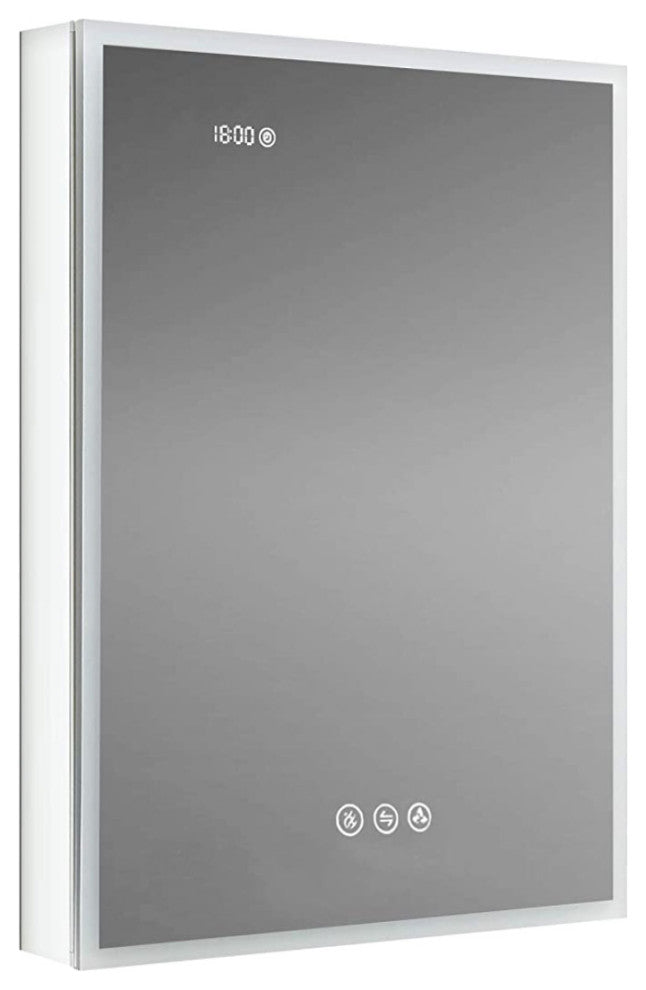 LED Mirror Medicine Cabinet With 3X, Defogger, Dimmer Outlets and USB, 20/L